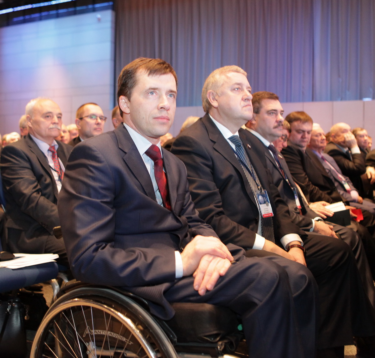 Председатель ВОИ М.Б.Терентьев и президент фонда «Филантроп» Г.В.Аничкин