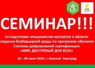 В Нижнем Новгороде пройдет межрегиональный семинар по подготовке специалистов-экспертов в области создания безбарьерной среды